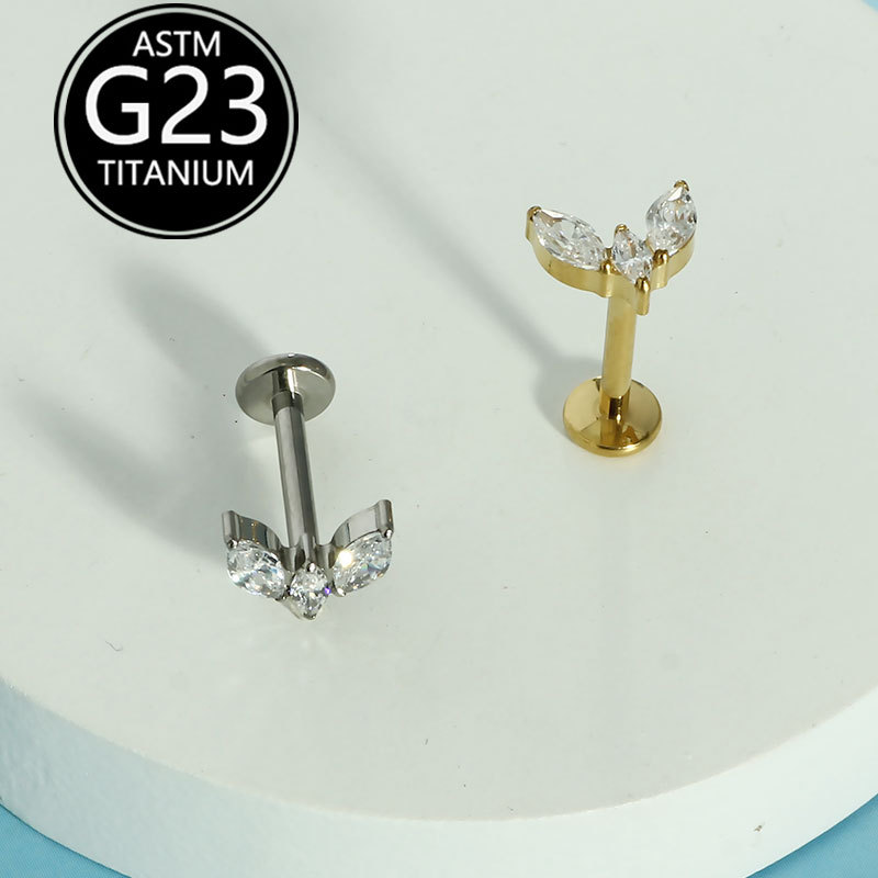 Labret piercing jewelry detail image