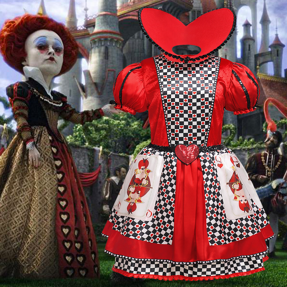 Queen of Hearts Show Cosmo Imprinted Set Dress European and American Anime Role Playing Set de 2 piezas