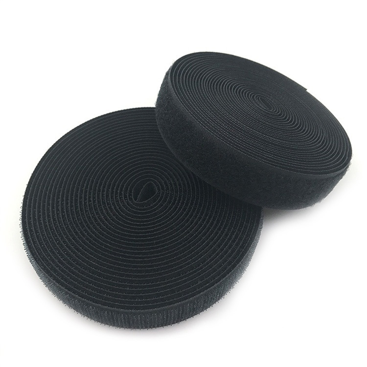 Inventario al por mayor Fitness Velcro en negro y blanco color nylon hebilla gancho texturizado hebilla hembra
