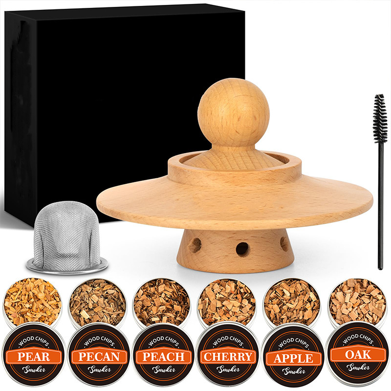 Amazon Cocktail Smoke Set Wooden Sawdust Whiskey Bartending Cross-border Creative Gift Factory Direct Sale
