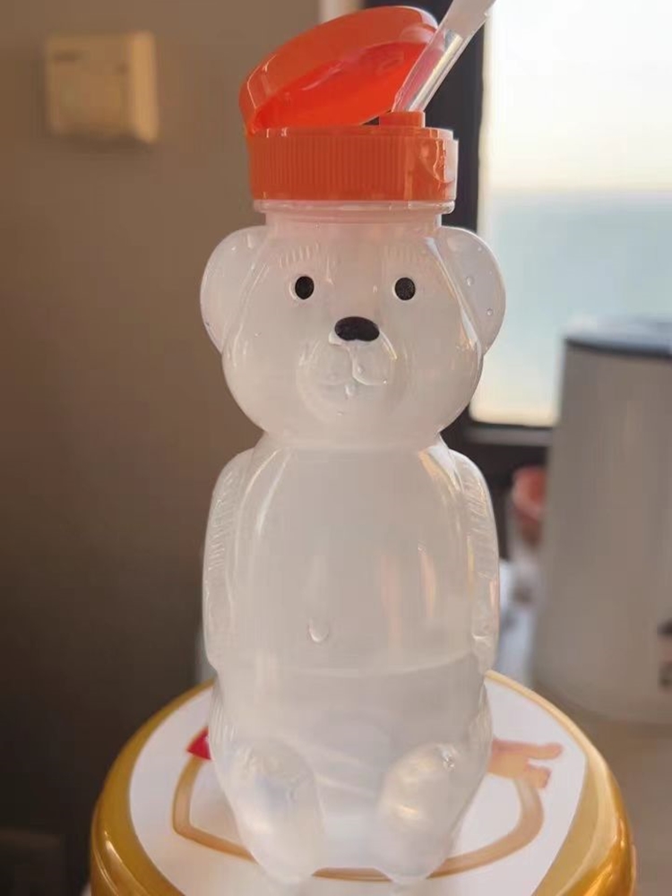 Entrenamiento muscular de la boca del oso de botella, taza de aprendizaje para niños, herramientas de ejercicio de tragar agua, juguetes de boca cerrada, paja
