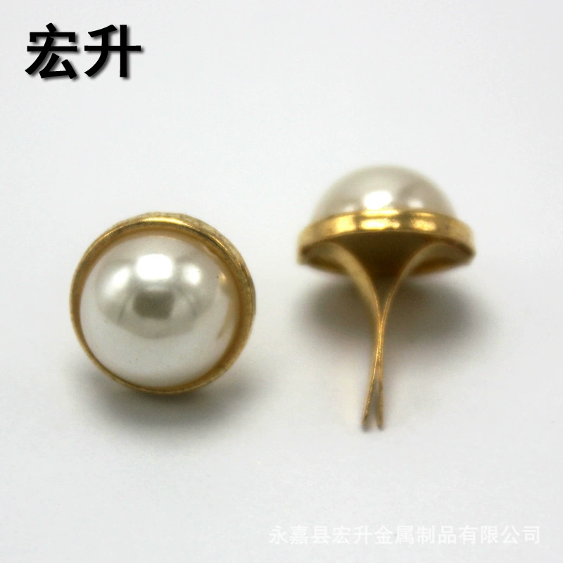 12 мм круглый жемчуг две футовые бусины для ногтей поверхность две футовые ногти Золотая основа две футовые ногти