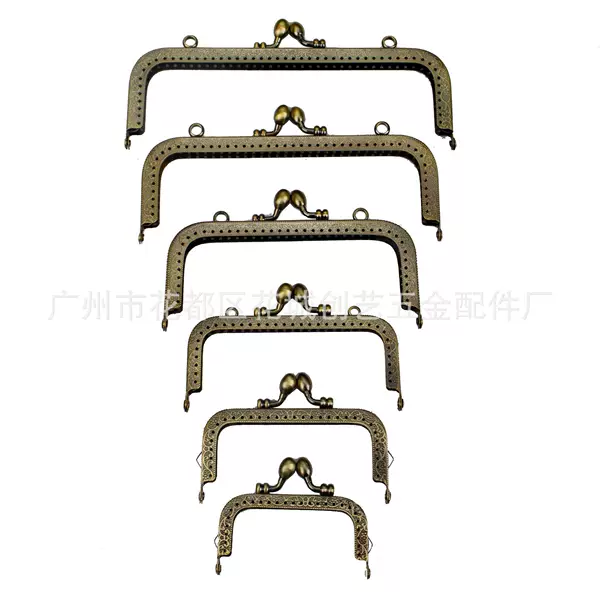 Spot 8.5-20cm Square Embossed Bud Head Bag DIY Gold Hardware Bag Cotton and Linen Patchwork Accessories