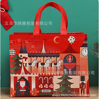 Transfronterizo Amazon spot recubierto de Navidad bolsa no tejida bolsa de compras bolsa de regalo fábrica de bolsos al por mayor