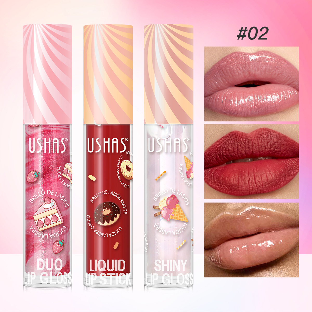 USHAS Cross-Border Pearl Matte New Durable Waterproof Amazone Boom Lipstick US008