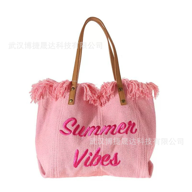 etsy パーソナライズされたホット販売パールビーチバッグ大容量キャンバスバッグトートバッグハンドバッグレディースバッグ織バッグ|undefined