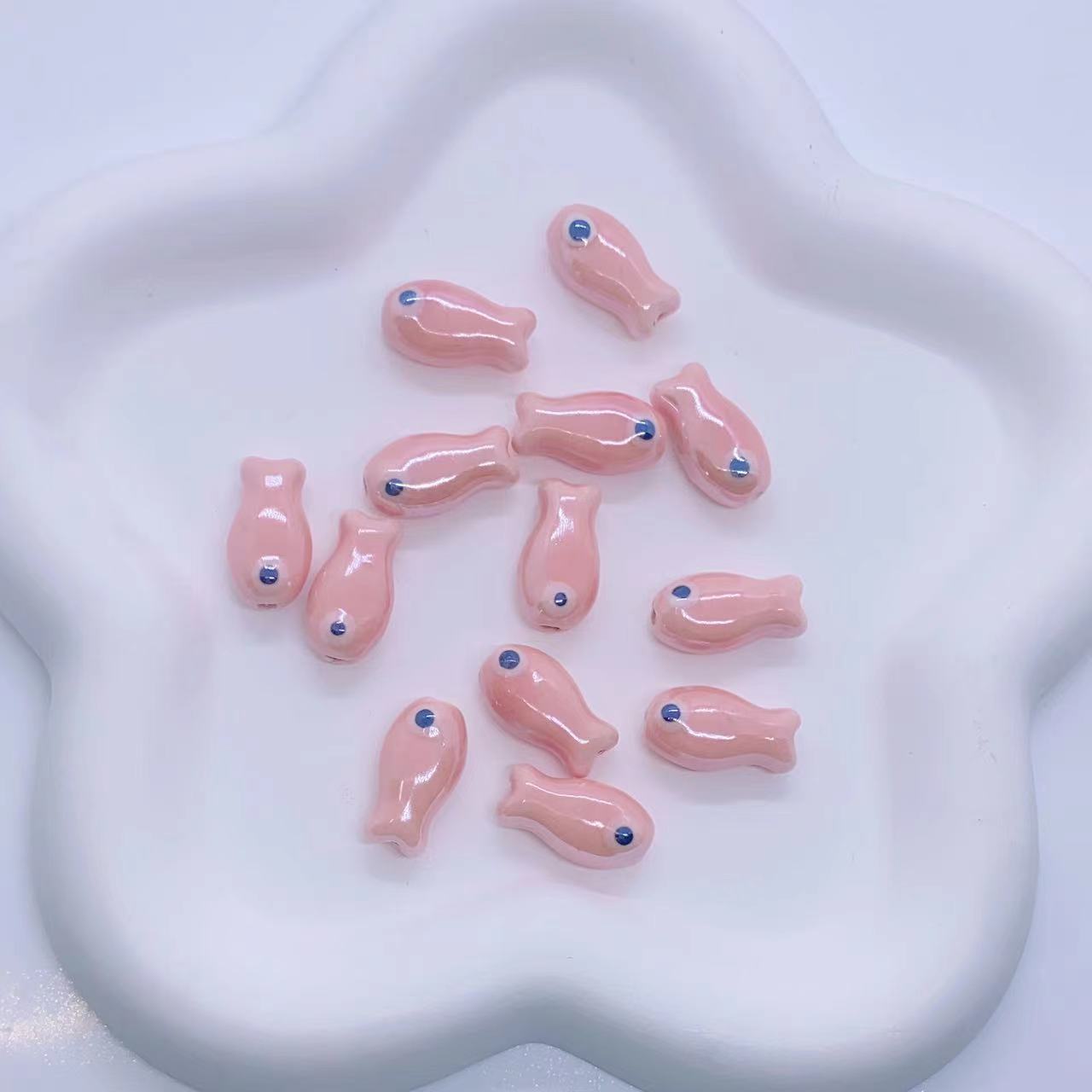 10 Pieces 10 * 20mm Hole 2~2.9mm Ceramics Fish Beads display picture 8