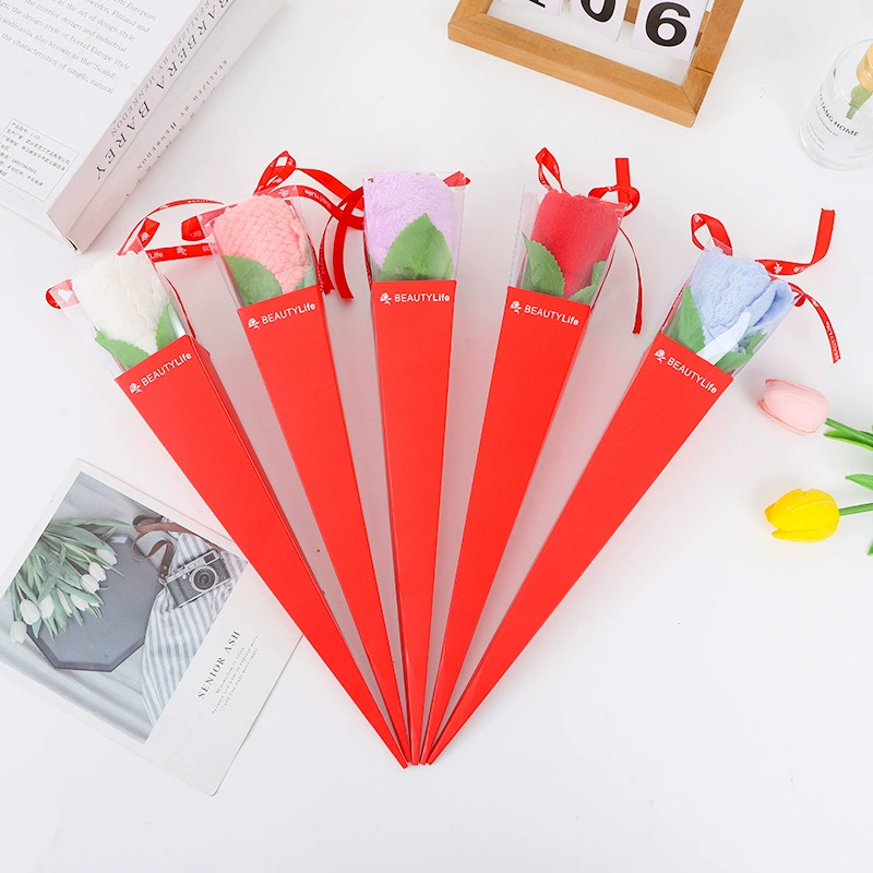 Креативное полотенце цветы одиночная Роза на День Святого Валентина подарок на День учителя подарок свадебный подарок продвижение