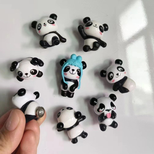 Creative Cartoon Panda Fridge Magnet & Decorative Hanging Item — Cute Magnetic Message Board with Attractive Iron-Stick Design