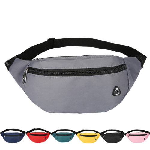 Sports outdoor waist bag, portable shoulder cross-body bag, fashionable solid color large-capacity chest bag for men and women, mobile phone coin purse