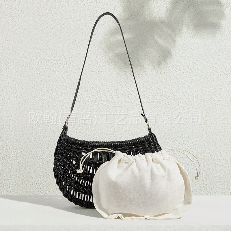 New Export PU Woven Crossbody Bag, Personalized Women's European & American Vacation Style Bag, Amazon Niche Designer Bag - Thumbnail 2