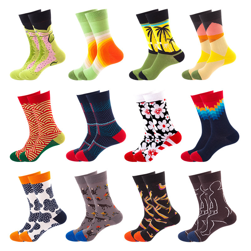 Amazon Cross-Border Mid-Calf Socks Autumn and Winter Men's and Women's Crazy Socks Export Sports Trendy Ins Stockings Wholesale
