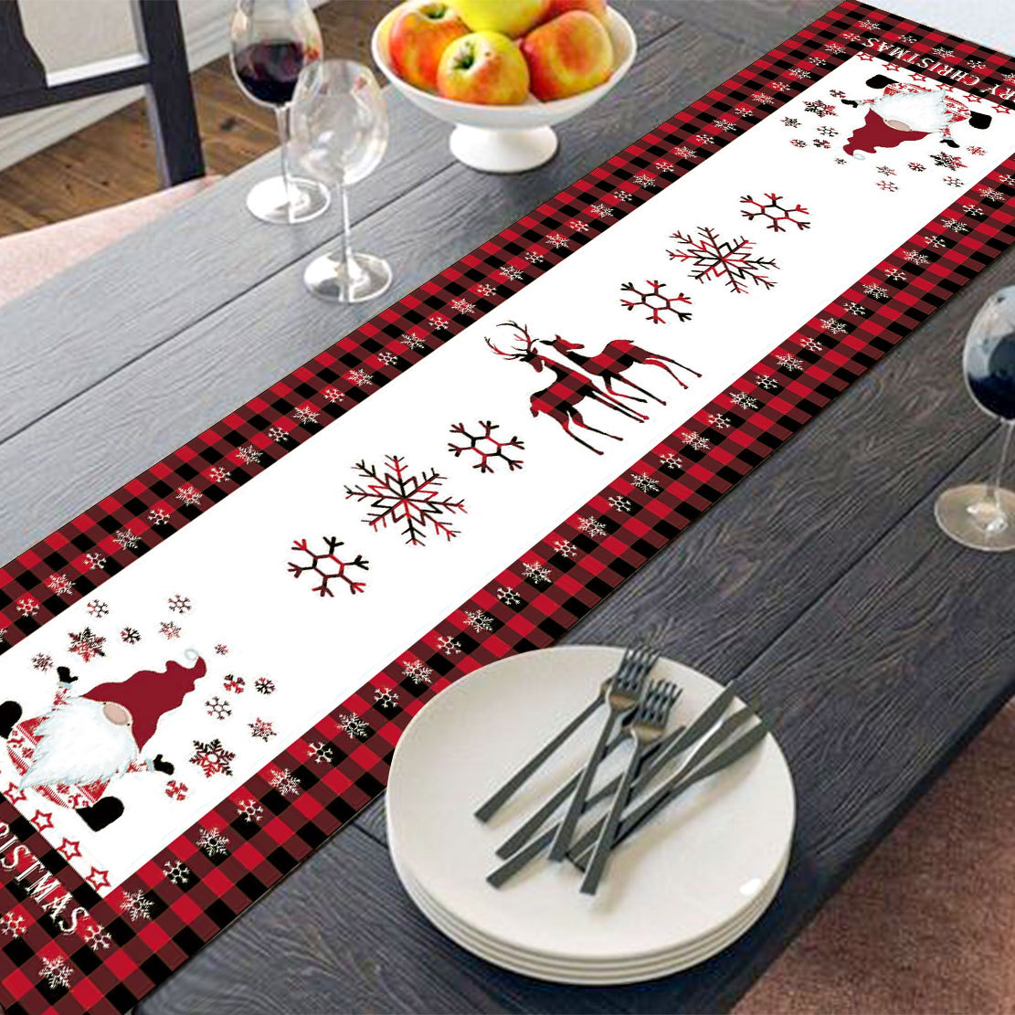 Koti ja puutarha Uusi innovatiivinen joulukoristeiden pöytäliina, pellava, kestävä ja vahva pöytäliina, likaantumista estävä pöytäliina, tukkumyynti_voghion.com