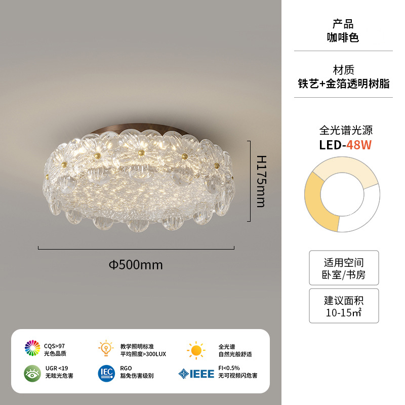 [Estrictamente seleccionado] Estilo de lujo ligero de protección ocular de techo medieval francés Creatividad artística minimalista Bauhinia 2025 nuevas lámparas