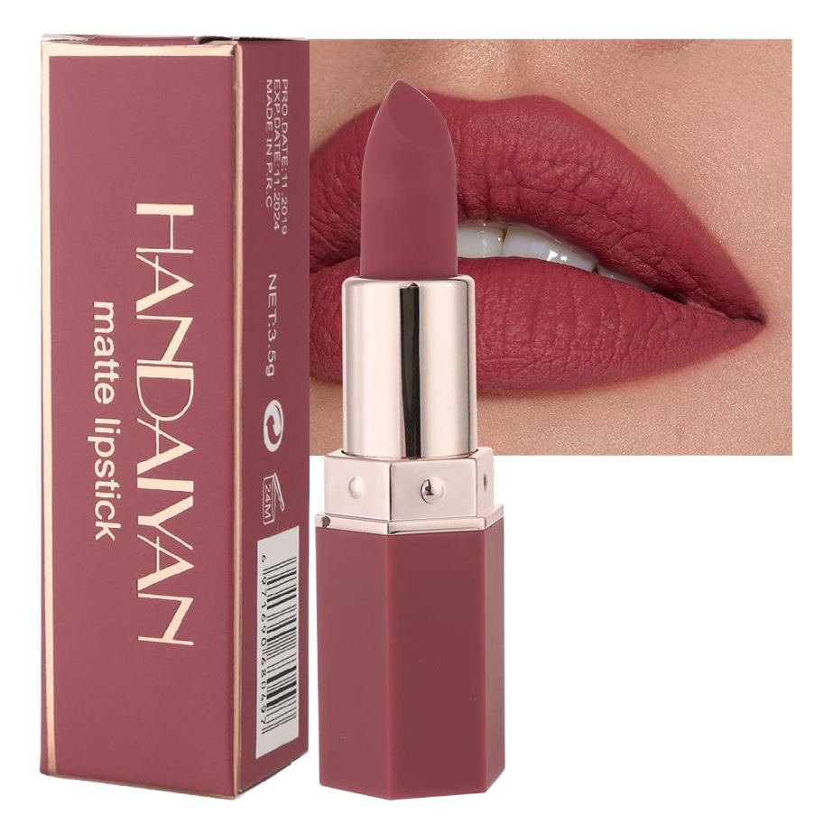 Juego de 6 Labiales Mate HANDAIYAN para Comercio Exterior, No se Desvanecen, No se Transfieren, Maquillaje Transfronterizo