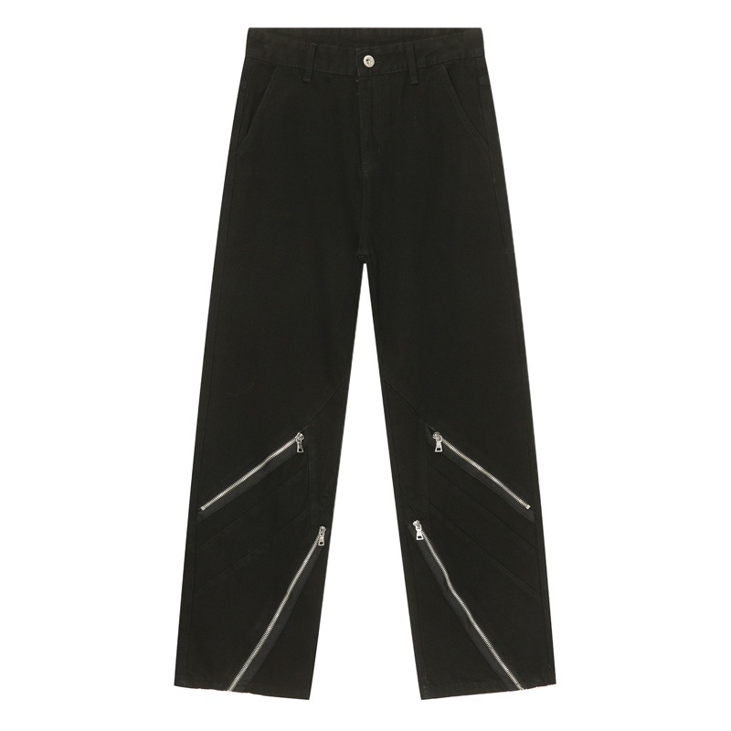 Mtlclothes ropa de hombre | 2024 cuatro estaciones nueva cremallera decoración ins moda marca diseño jeans hombres