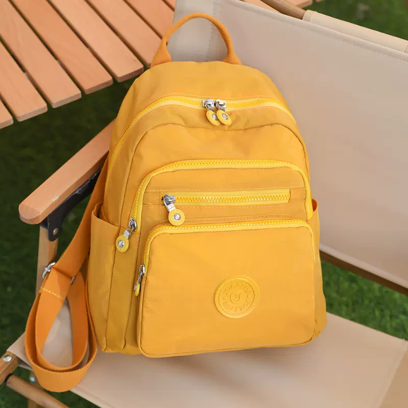都市简约女士双肩包轻便背包牛津布多层拉链袋大容量学生出行书包