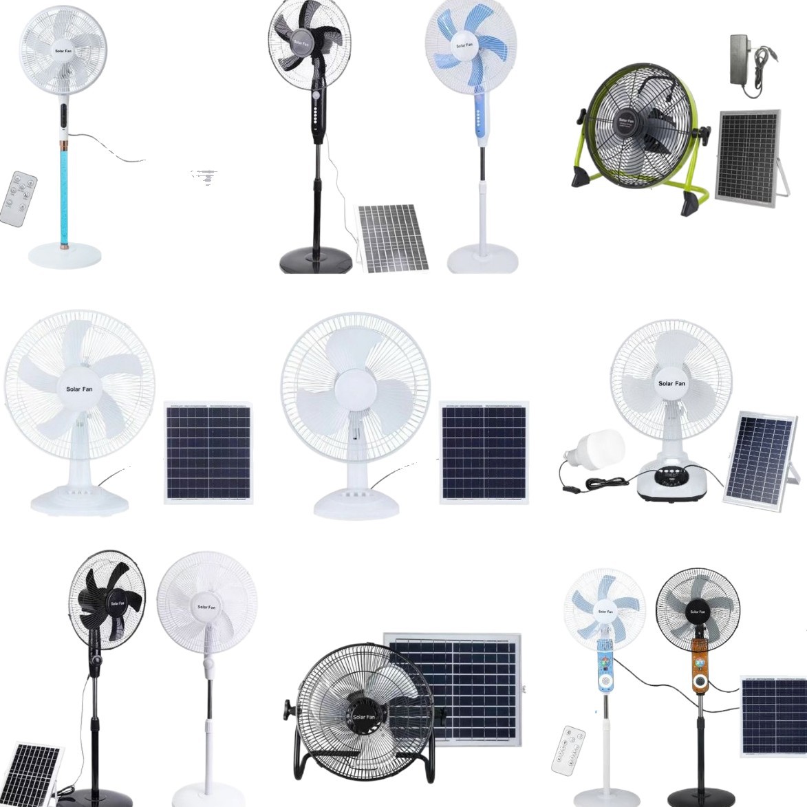 Explosiva de comercio exterior SolarFans ventilador de carga solar de batería grande con ventilador de emergencia interior y exterior iluminado