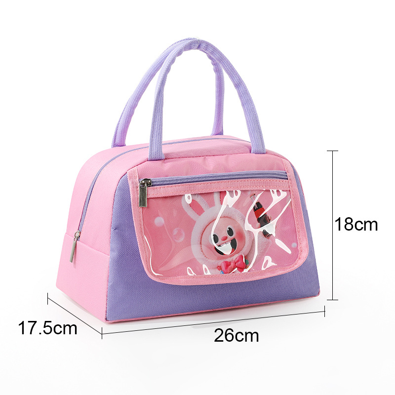 Nueva bolsa de almuerzo de dibujos animados bolsa de almuerzo portátil bolsa de aluminio aislante bolsa de almuerzo trapezoidal bolsa de dolor para estudiantes con bolsa de almuerzo