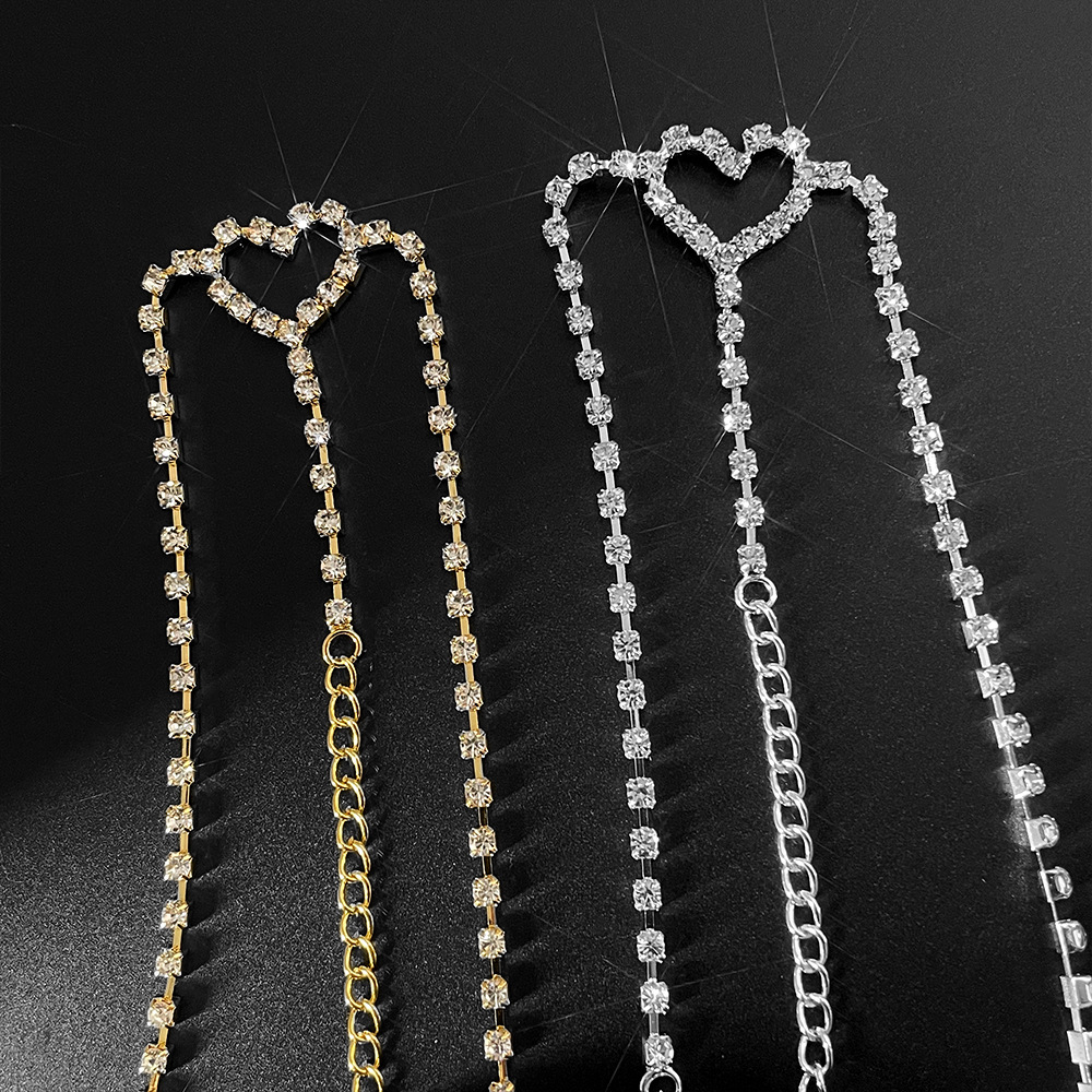 Collana da donna con strass, stile transfrontaliero europeo e americano, sexy bikini con cuore cavo, gioiello per il corpo._voghion.com