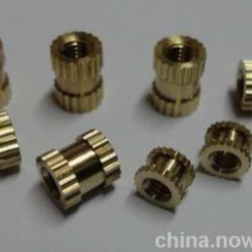 注塑铜螺母 镶嵌件铜螺母 热熔竖纹滚花铜螺母 预埋铜螺母