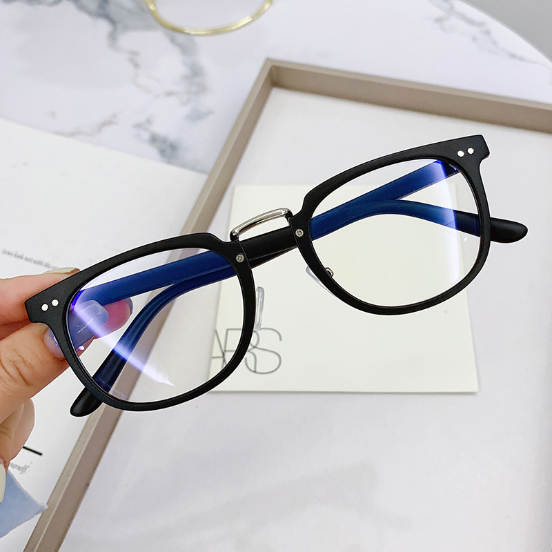 Black Frame TR90 Glasses As Shawn Yue Star Retro Anti-Blue Light Eyes With Myopia Glasses For Men With Big Face