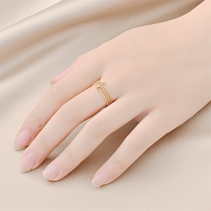 Simple Style Solid Color Titanium Steel Plating Open Ring