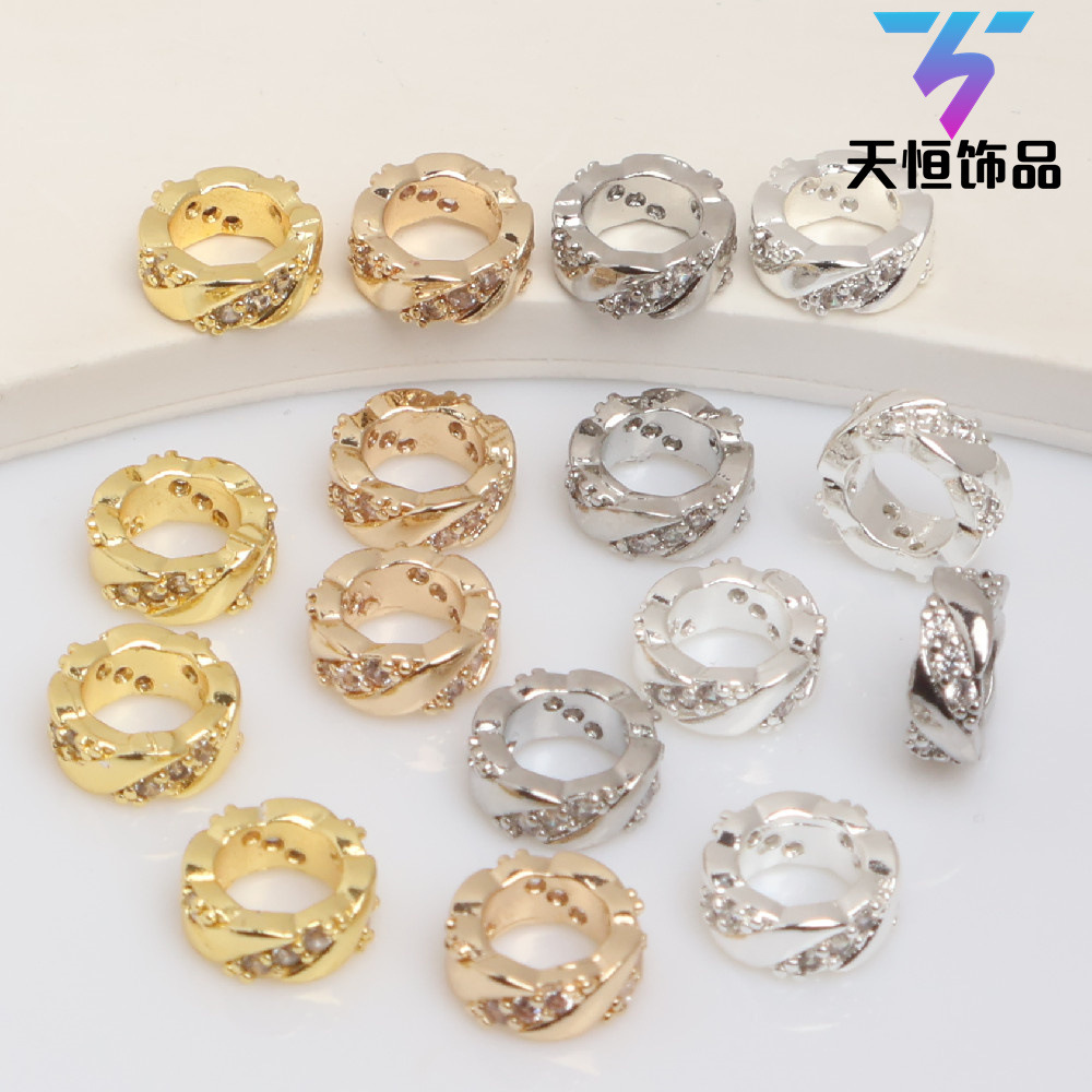 Golden bracelet with zircon