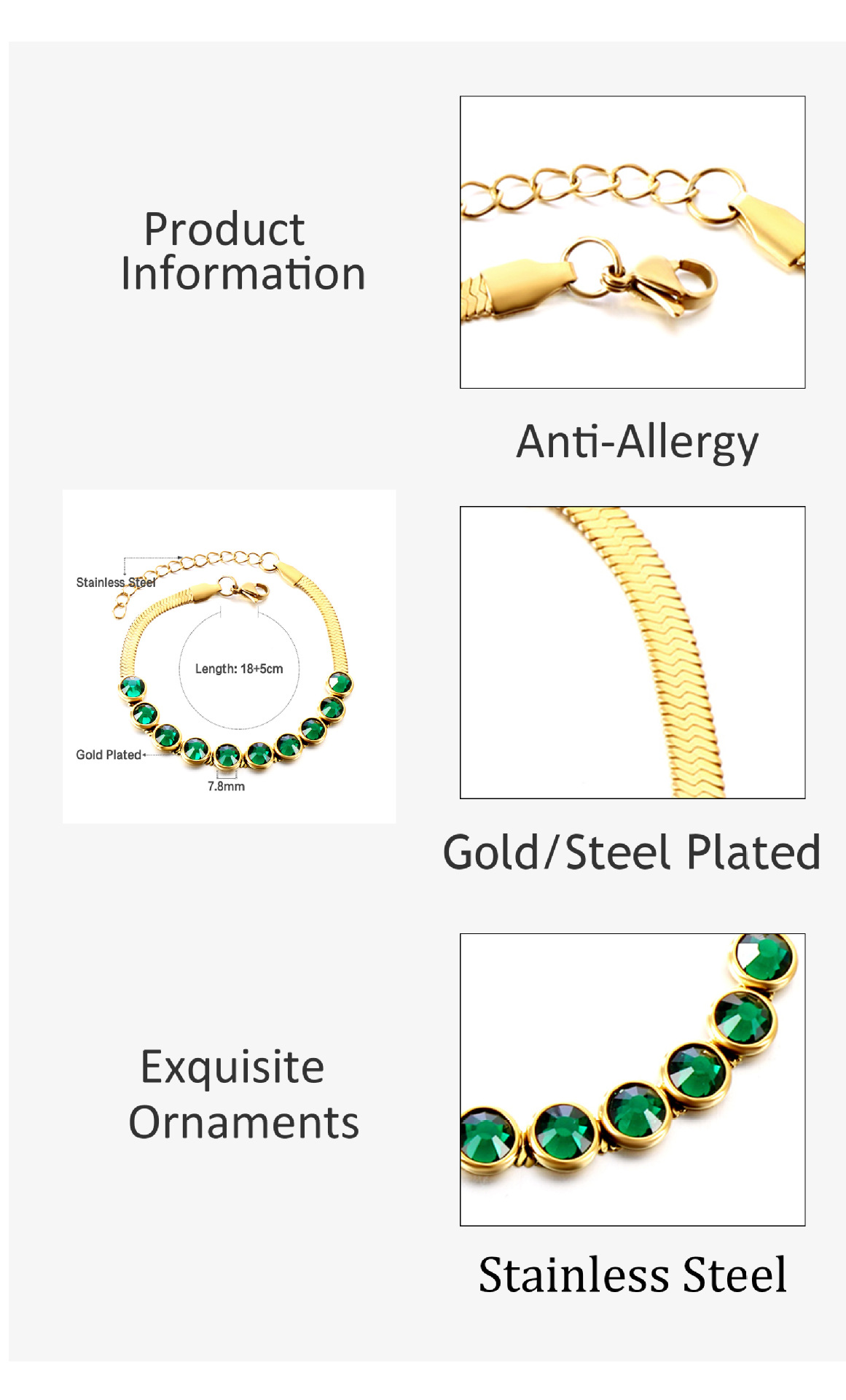 Fashion Eye Stainless Steel Plating Bracelets 1 Piece