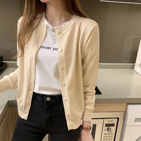 网红针织开衫女士薄款内搭毛衣短外套2025年春秋新款女装短款上衣|undefined