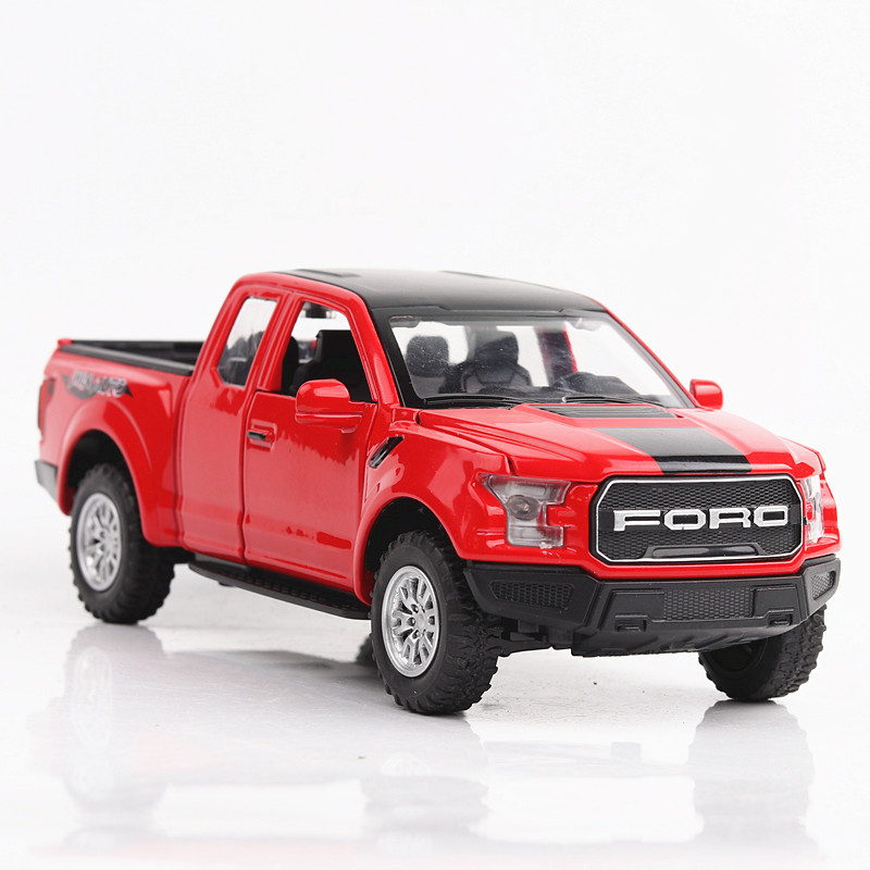 (Boxed) simulation 1: 32 yuan small wheel Raptor alloy off-road vehicle model ornaments with sound and light toys