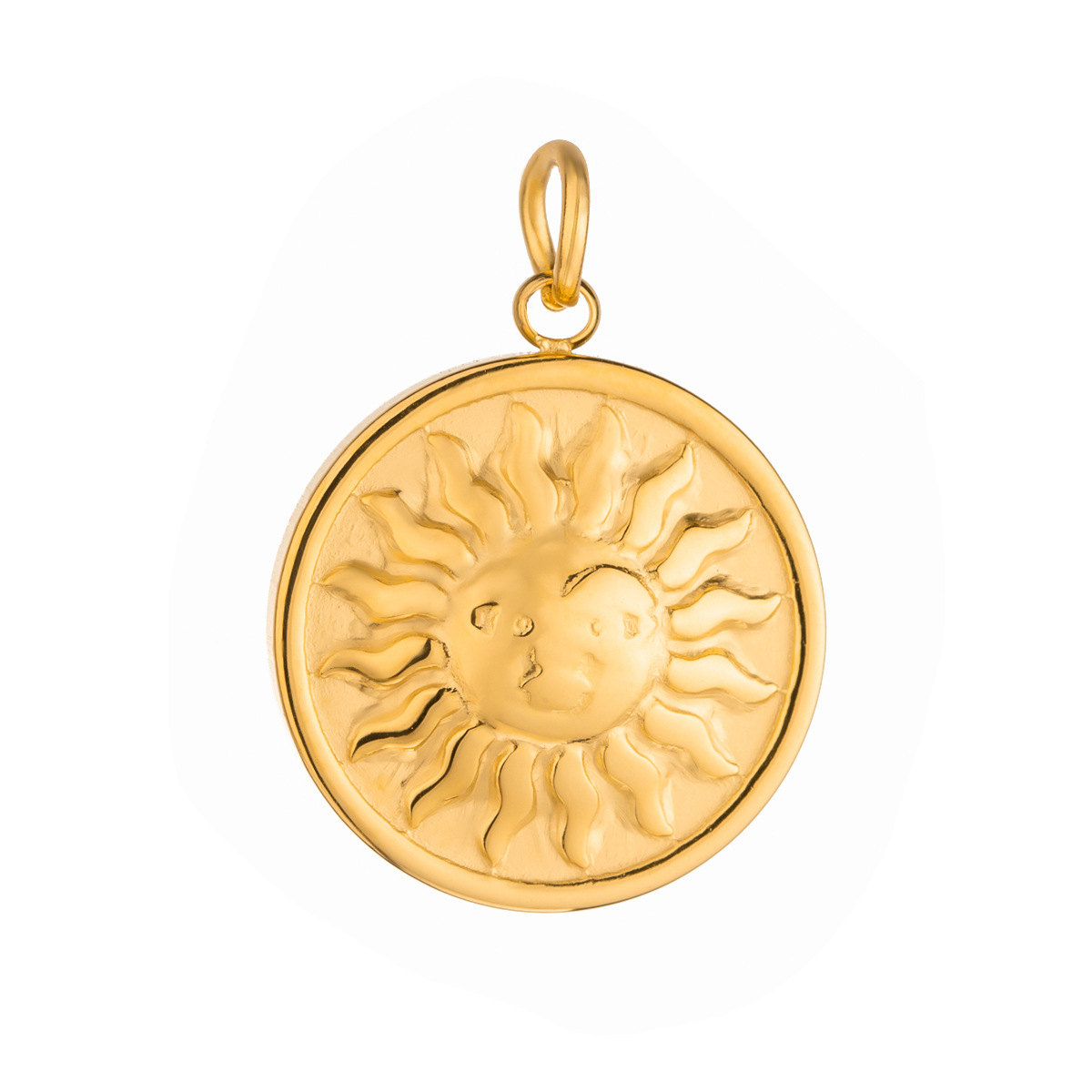 Wanxing Colgante de joyería transfronteriza europea y americana Xingyue 18k oro acero inoxidable joyería hidráulica solar colgante de accesorios grandes