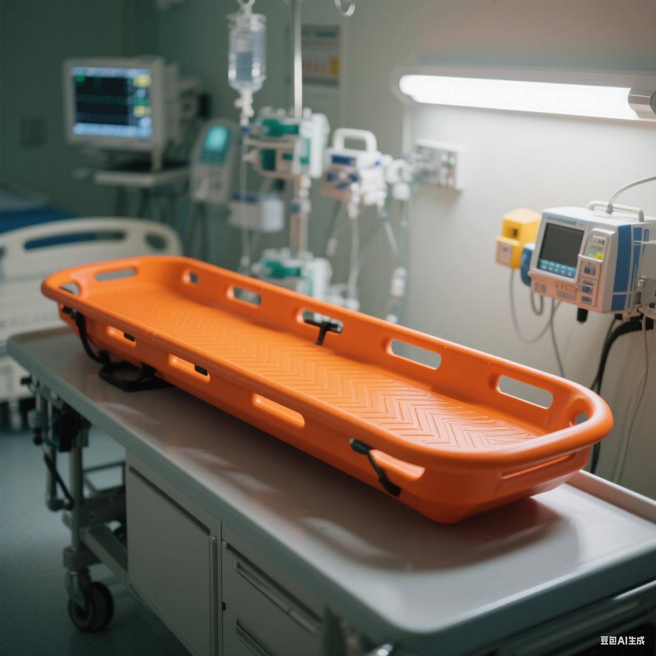 游泳池救生担架多功能漂浮救生板防摔救援担架滚塑