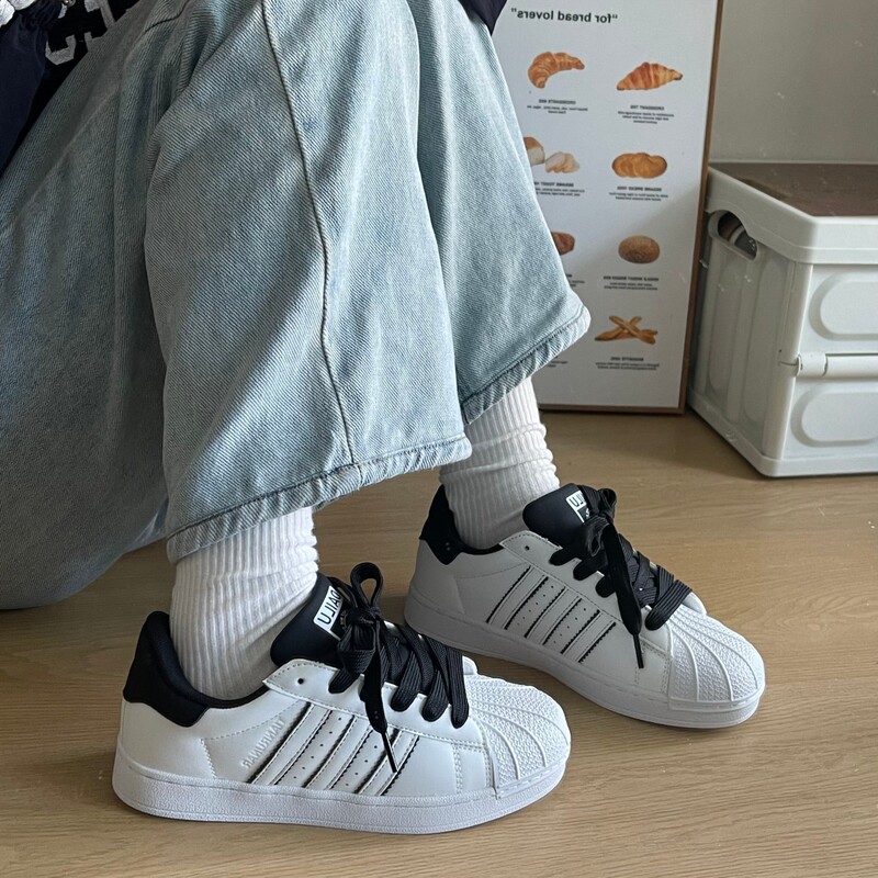 Trendy Chinese-Style Men's Shoes Ins Fashion Brand 2025 New Retro Shell Toe Sneakers Versatile Sports Casual White Shoes for Men and Women Students