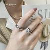 Tide, retro fashionable ring with pigtail, simple and elegant design, silver 925 sample