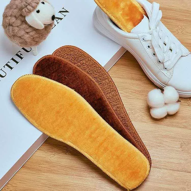 Утолщенная теплая дезодорант-стелька на флисовой подкладке дышащая спортивная теплая стелька унисекс с имитацией альпаки