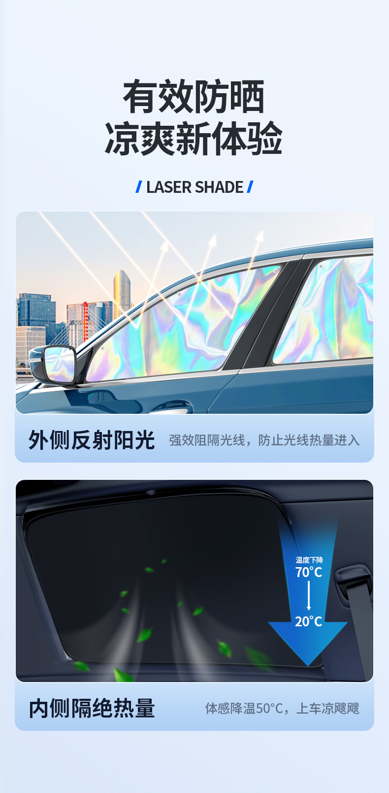 Car Sunshade Curtain Car Private Sun Protection Heat Insulation Magnetic Pull Curtain Fabric Car Interior Side Window