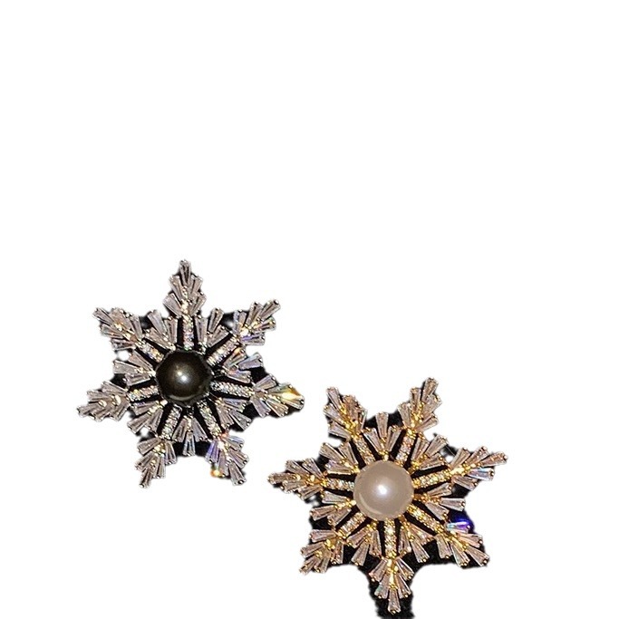 Broche flocon de neige en perles Shijia, corsage pour femme haut de gamme, design de luxe léger, niche, tempérament exquis, broche de pull haut de gamme_voghion.com