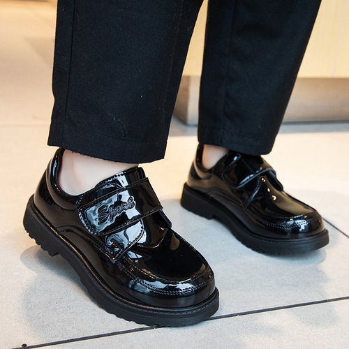 Children's Shoes Boys Leather Shoes Spring/Autumn 2024 New Arrival Korean Style British Windproof Big Kids Girls Students Performance Shoes