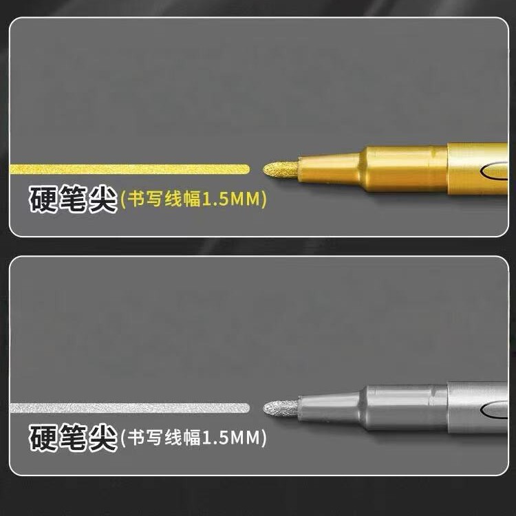 メタリックハードチップペイントペンクラフトペン招待状カプレットサインインマーカー卒業シーズンスターゴールデン署名ペン|undefined