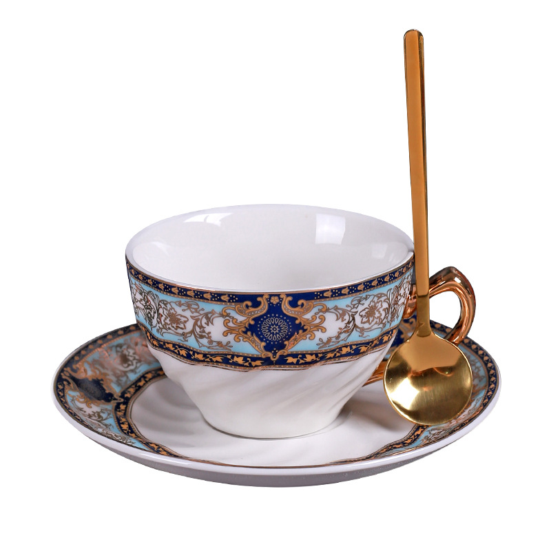 Taza de café de alta calidad, lujo ligero, alto valor, hilo europeo, taza barroca, pequeño y exquisito café con leche para el hogar de oficina