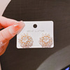 Small design fashionable universal elegant earrings, light luxury style, flowered