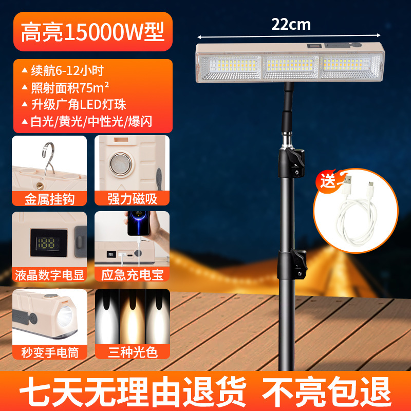 Iluminación de carga LED transfronteriza puestos de mercado nocturno luz de emergencia de corte de energía doméstica tubo de carga de camping de succión magnética inalámbrica