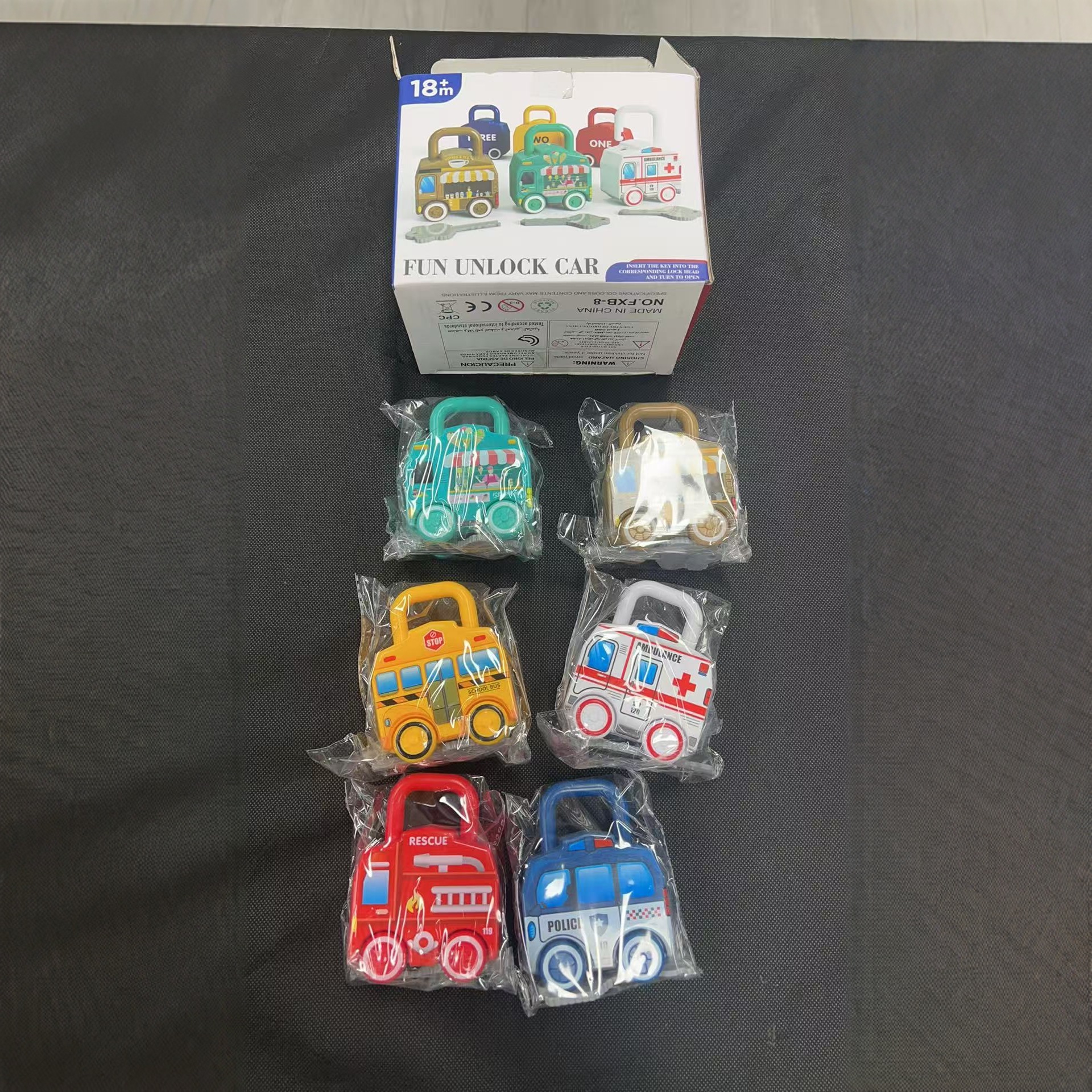 Cruce fronterizo infantil divertido cognición clave mini patineta juguete 0 - 3 bebé desbloqueo anillo desbloqueo juguetes de rompecabezas