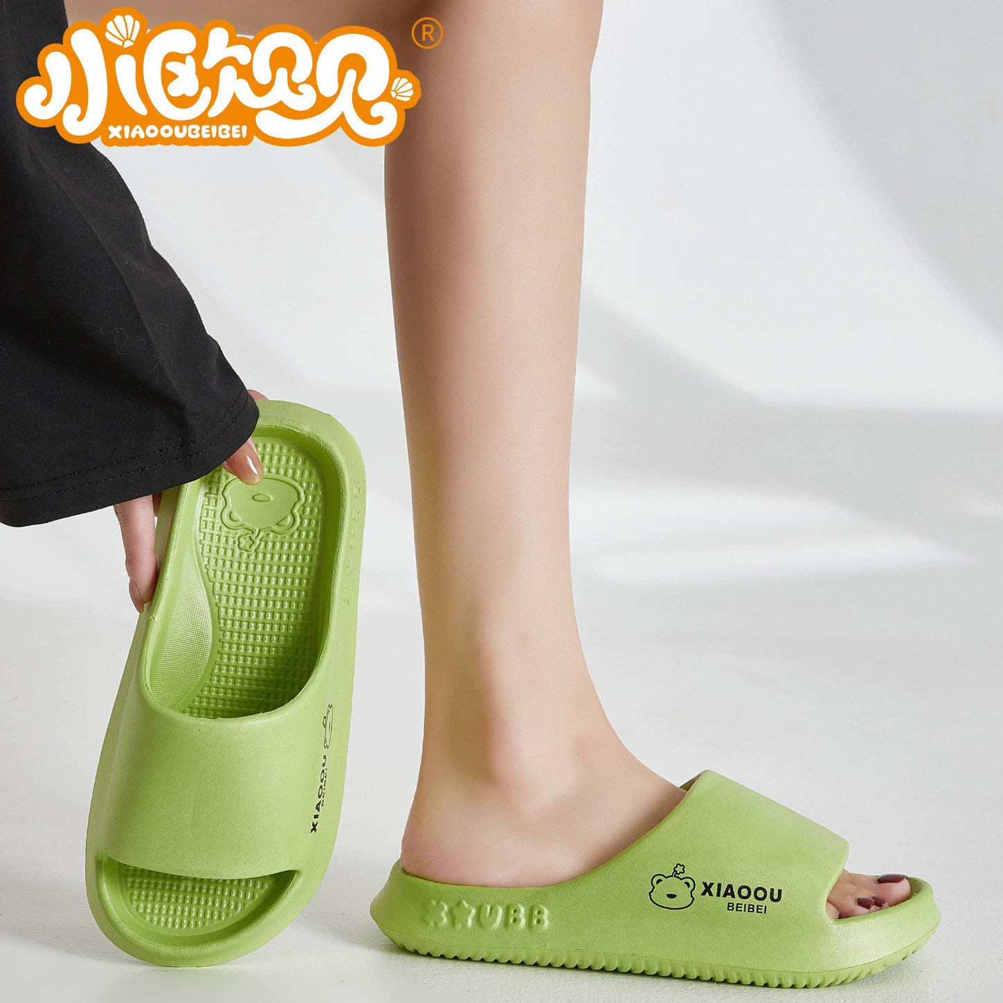 Мужские Летние Новые Домашние Банные Тапочки без шнуровки из ЭВА, модные уличные Повседневные тапочки с нескользящей платформой