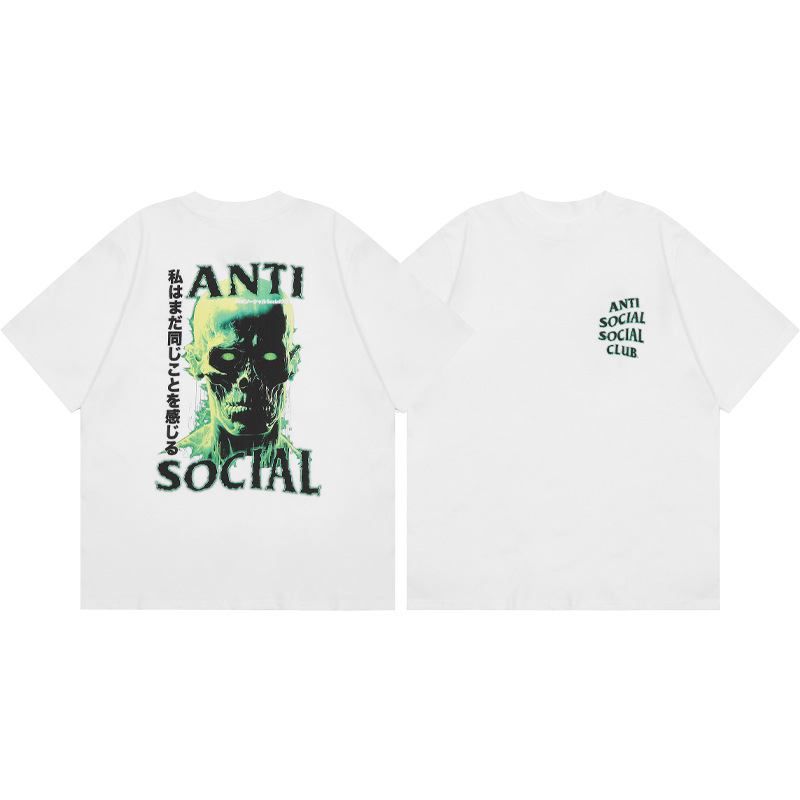 Versión correcta ASSC Club de dibujos animados relámpago impresión conjunta cuello redondo de los hombres Jersey pareja manga corta Camiseta moda