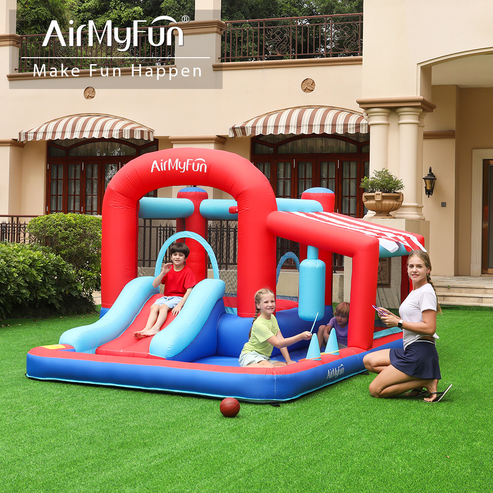 AMF | Niños pequeño castillo inflable tobogán para el hogar cama de salto inflable combinación interior castillo inflable antideslizante
