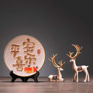 Wholesale Ping An Happy Hanging Plate Chinese Ornaments Living Room Decoration TV Cabinet Wine Cabinet Decoration Moving to New Residence Birthday Ceremony