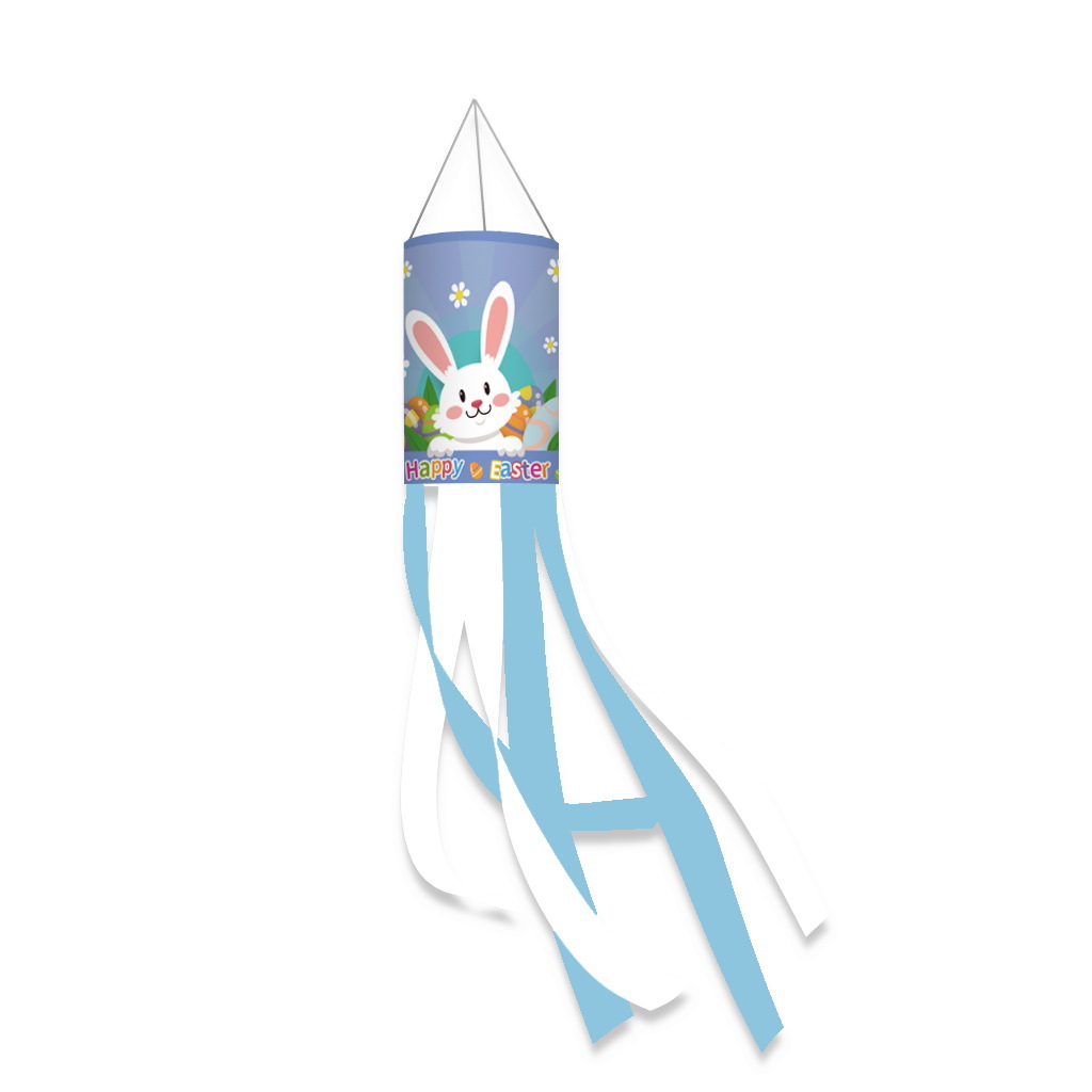 Bandera de cilindro de viento de Pascua transfronteriza nueva bandera de viento al aire libre dibujos animados creativos impresos bandera colgante decoraciones de Pascua image 9