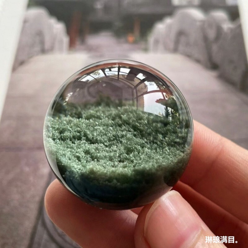 [Store Hot Sale] Natural Brazilian Green Ghost Bracelet Men's Green Ghost Cornucopia Loose Beads Single Bead Direct Sales